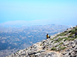 Climbing Psiloritis Mountain